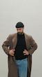 brown long overcoat