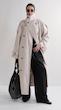 high collar sand trenchcoat