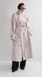 high collar sand trenchcoat