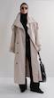 high collar sand trenchcoat