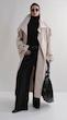 high collar sand trenchcoat