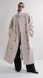 high collar sand trenchcoat