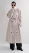 high collar sand trenchcoat