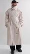 high collar sand trenchcoat