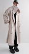 high collar sand trenchcoat