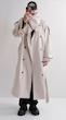 high collar sand trenchcoat