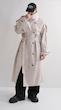high collar sand trenchcoat