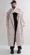 high collar sand trenchcoat