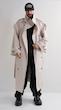 high collar sand trenchcoat