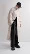 high collar sand trenchcoat