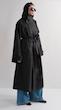 high collar black trenchcoat