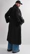 high collar black trenchcoat