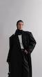 black longline overcoat