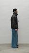 brown wide collar leather jacket