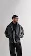 black double pocket leather jacket