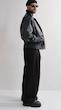 black double pocket leather jacket