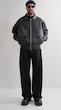 black double pocket leather jacket