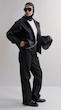 black double pocket leather jacket