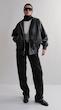 black double pocket leather jacket