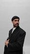 black longline overcoat