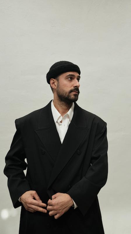 black longline overcoat