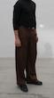 brown straight-leg pleated pants