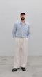 light cream straight-leg pleated pants