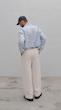 light cream straight-leg pleated pants