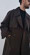 double breasted brown trenchcoat