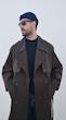 double breasted brown trenchcoat