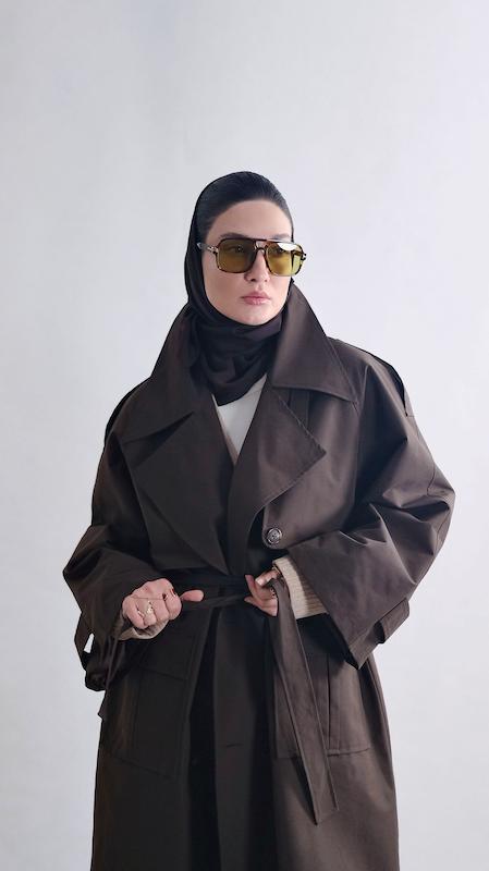 double breasted brown trenchcoat