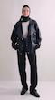 double collar leather jacket