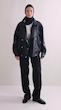 double collar leather jacket