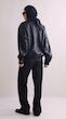 double collar leather jacket