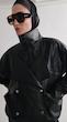 double collar leather jacket