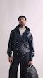 double collar leather jacket