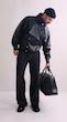 double collar leather jacket