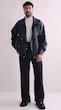 double collar leather jacket
