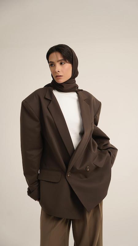 oversized mocha blazer