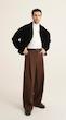 brown wide-leg pants