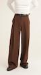brown wide-leg pants