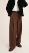 brown wide-leg pants