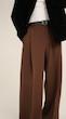 brown wide-leg pants