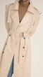 longline sand leather trenchcoat