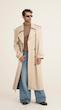 longline sand leather trenchcoat