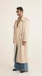 longline sand leather trenchcoat