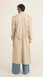 longline sand leather trenchcoat