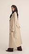 longline sand leather trenchcoat