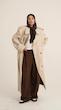 longline sand leather trenchcoat