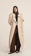 longline sand leather trenchcoat